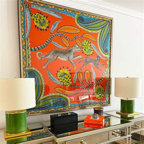 hermes scarf art wall|authentic hermes scarves.